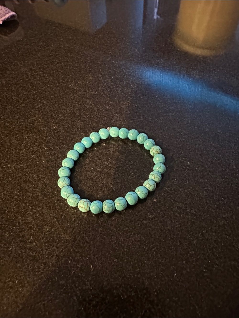 Turquoise Stone Bead Stretch Bracelet - Women Jewelry